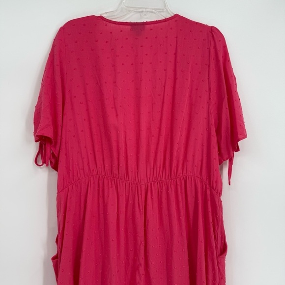 Torrid Women’s Size 2X Midi Swiss Surplice Dress Salmon Short Sleeves Pockets - Picture 12 of 12